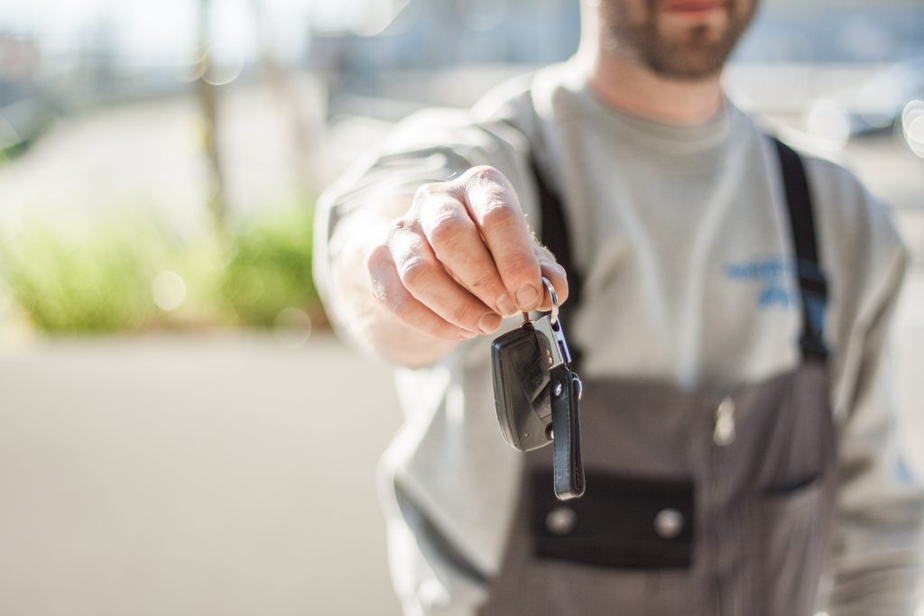 Man with car keys