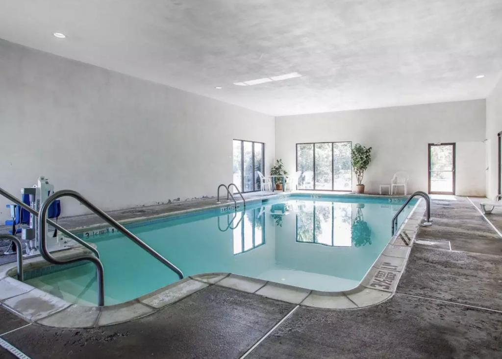 The indoor pool at the local Quality Inn in Bethel, Pennsylvania.  Photo c. Choice Hotels.