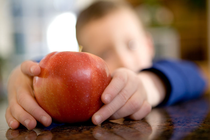 apple on counter