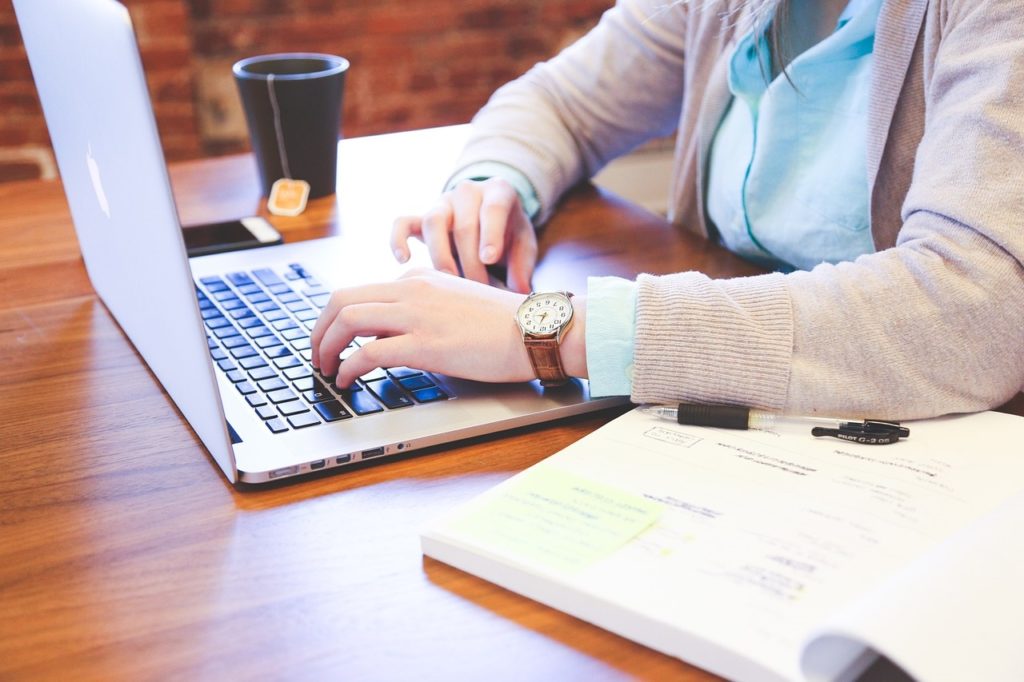 woman at laptop computer