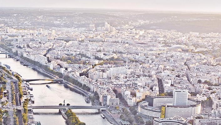 The beautiful Paris skyline at dawn.