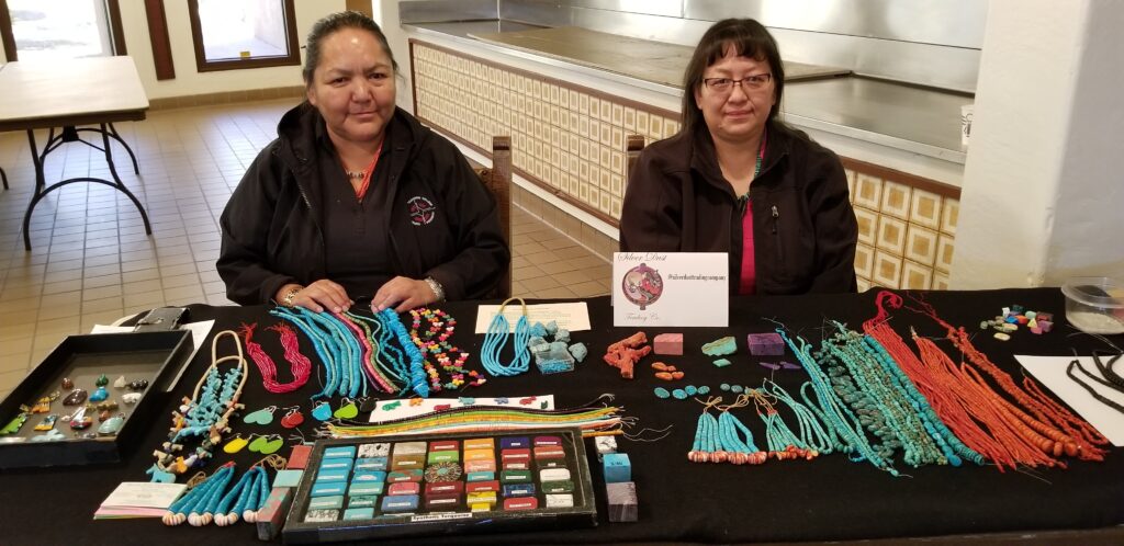 Navajo artisans display their jewerly in Gallup, New Mexico.