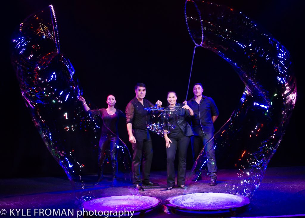 The whole family entertains with bubbles at the Gazillion Bubble Show!