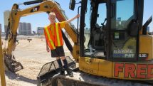 Dig This! guests use heavy construction equipment in a huge Vegas sand box.