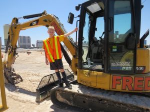 Dig This! guests use heavy construction equipment in a huge Vegas sand box.