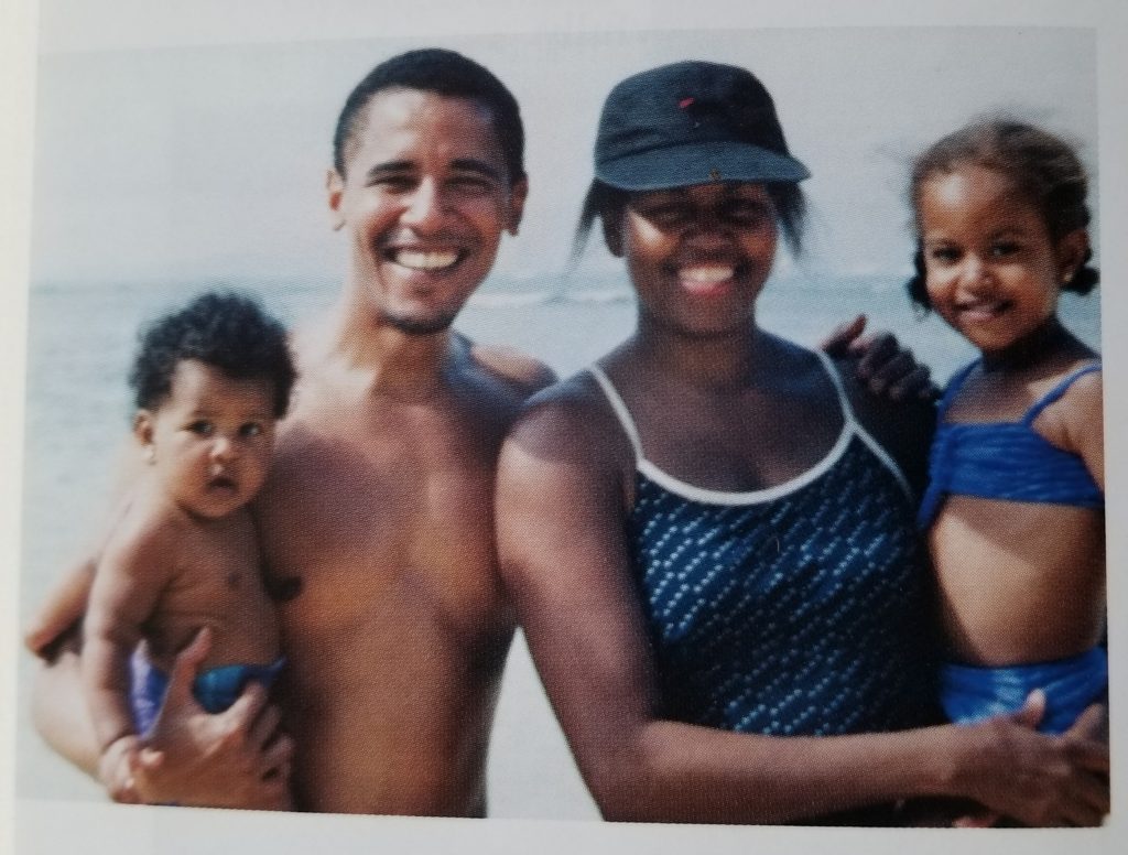 Michelle and Barack Obama in Hawaii with their daughters.