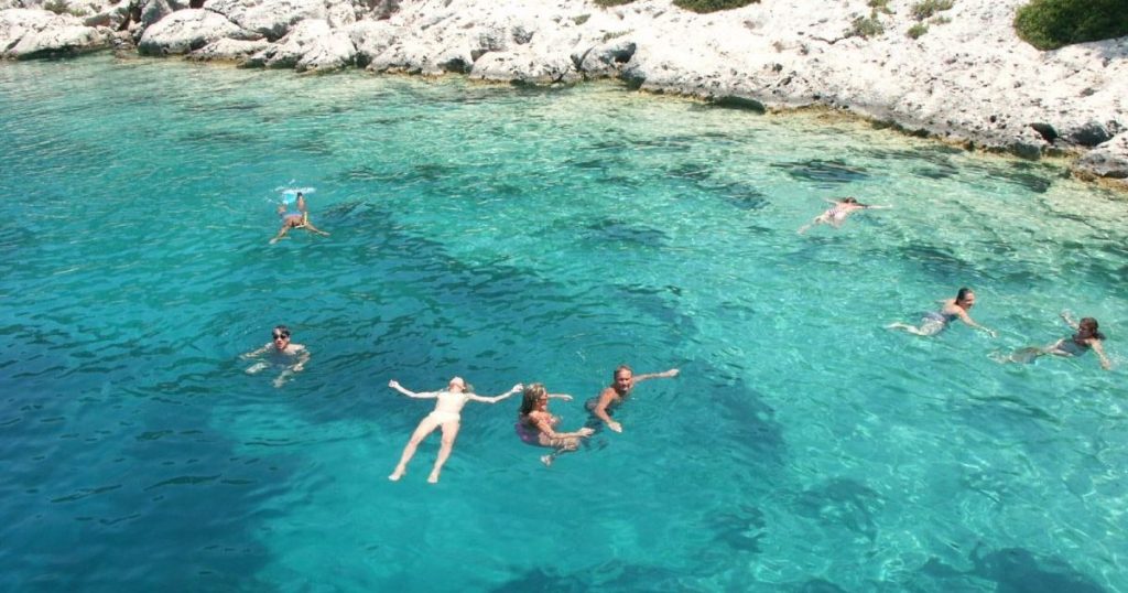 Swimming in the Aegean Sea.