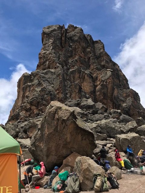 High altitude campsite on our five-day Mount Kilimanjaro climb.