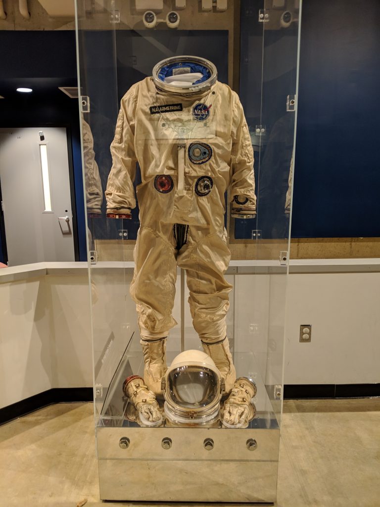 Neil Armstrong's space suit at Ohio's Armstrong Air & Space Museum.