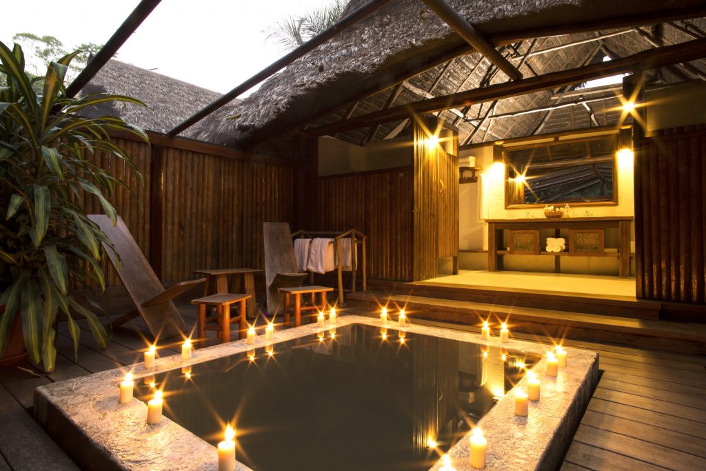 Guest suite bathrooms at the Inkaterra ecolodges in Peru.