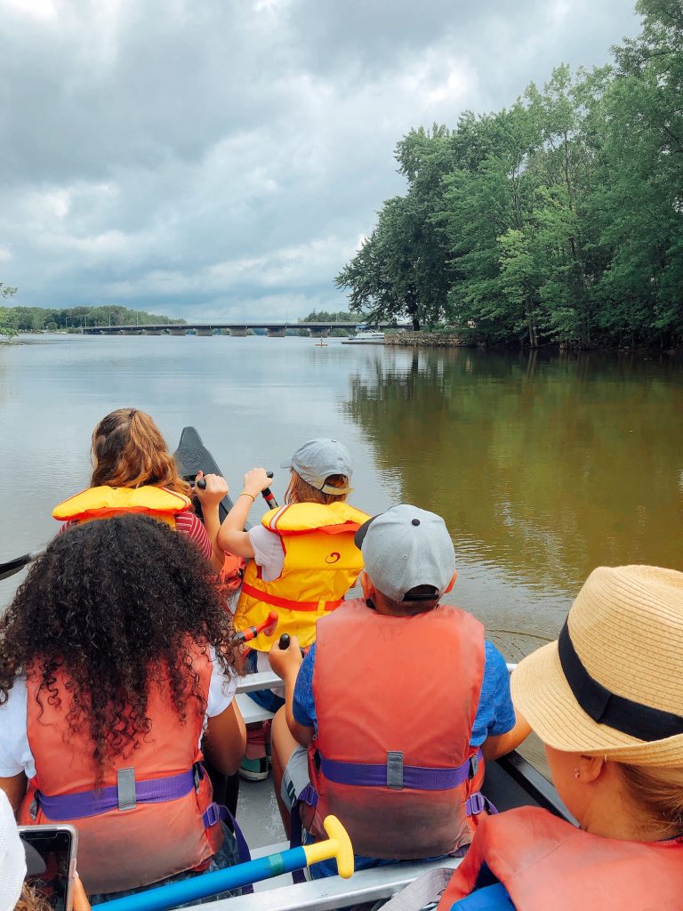 Canoeing on Mille Îles River in the Laval region.