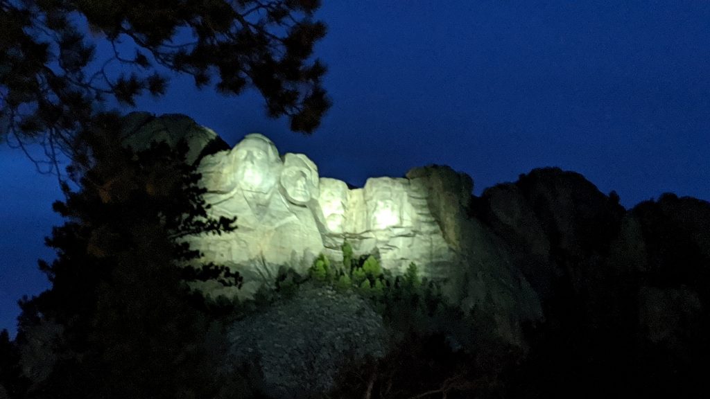 Mt. Rushmore at night