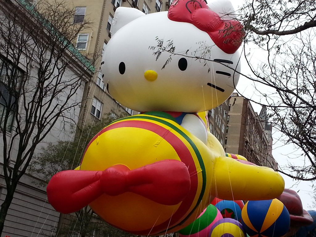Hello Kitty balloonical at Macy's Thanksgiving Day Parade.