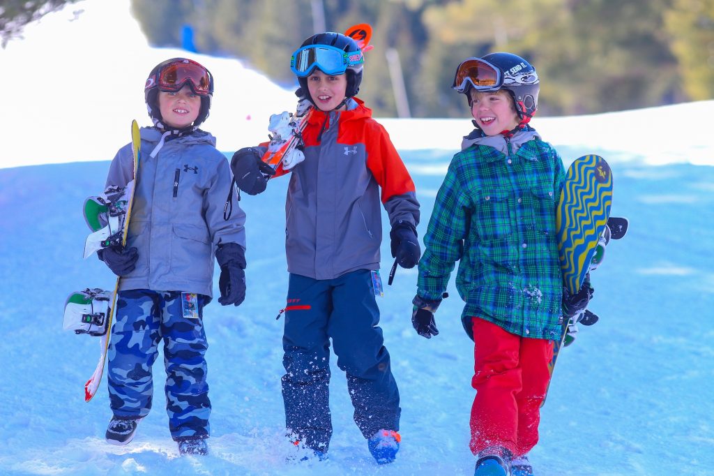 Elk Mountain Pennsylvania, boys in the snow with ski gear