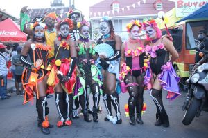 Dominica Carnival women in costumes