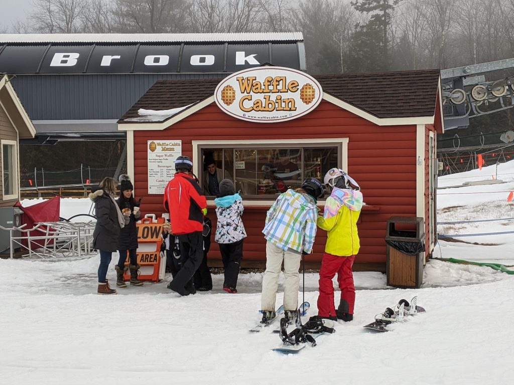 Waffle cabin on the slopes of Okemo Mountain, Vermont