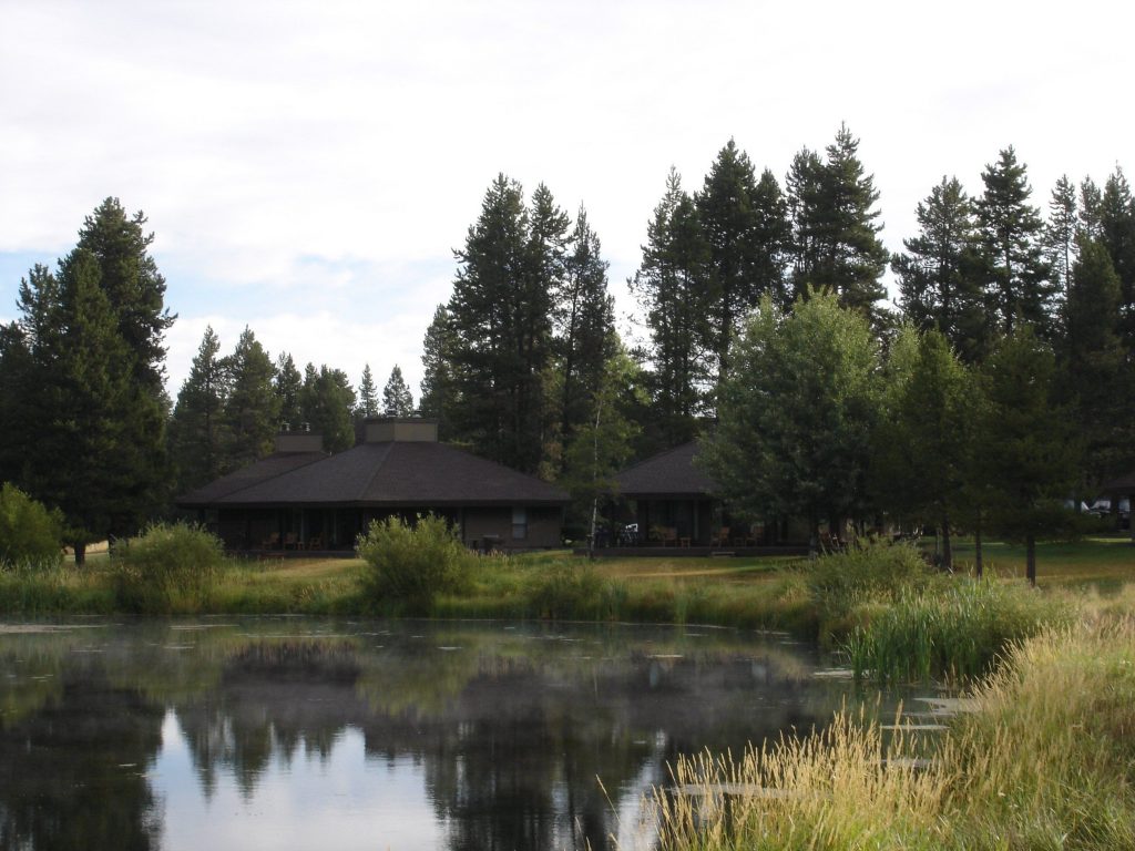 sunriver Resort condos by a lake.