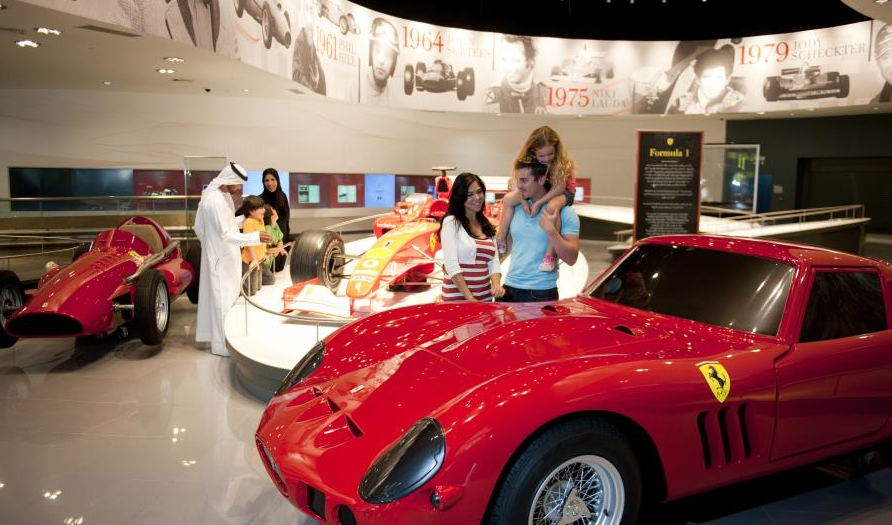 Family visiting Ferrari World in Abu Dhabi