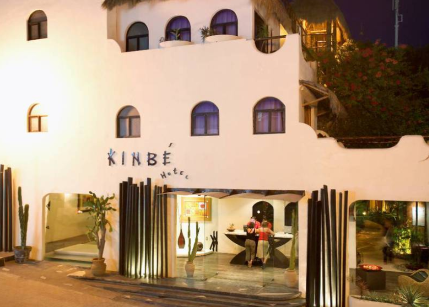 The small budget style Hotel Kinbe is just off 5th Avenue in Playa del Carmen.