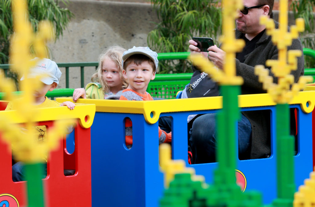 Express train goes through Legoland Duplo Playtown