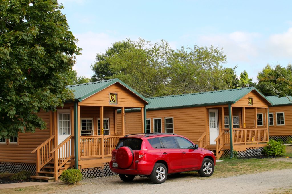 A Park Model RV parked at KOA