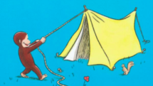 Curious George with tent