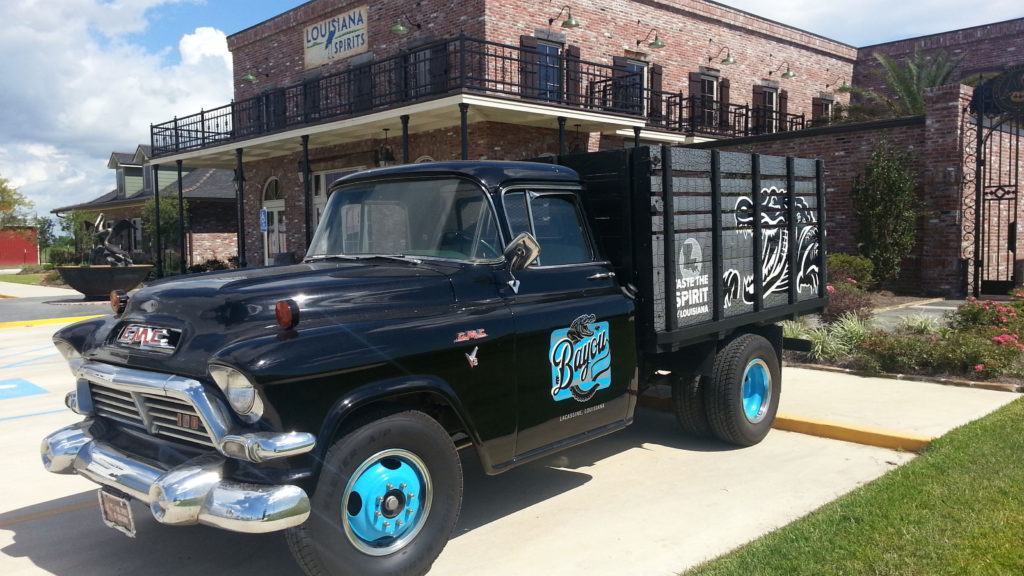 Bayou Rum Distillery vintage delivery truck.