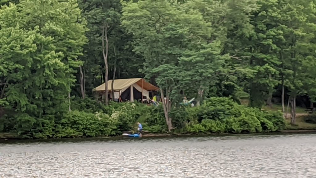 Canvas glamping tent at Keen Lake, Pennsylvania
