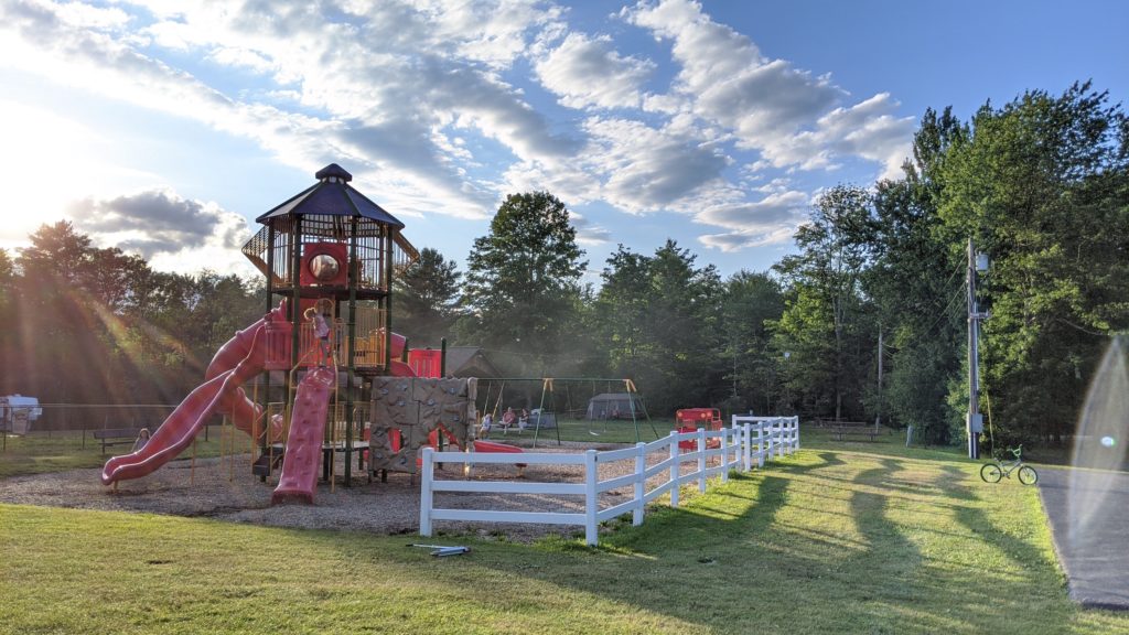 Jellystone Park playground at dusk.