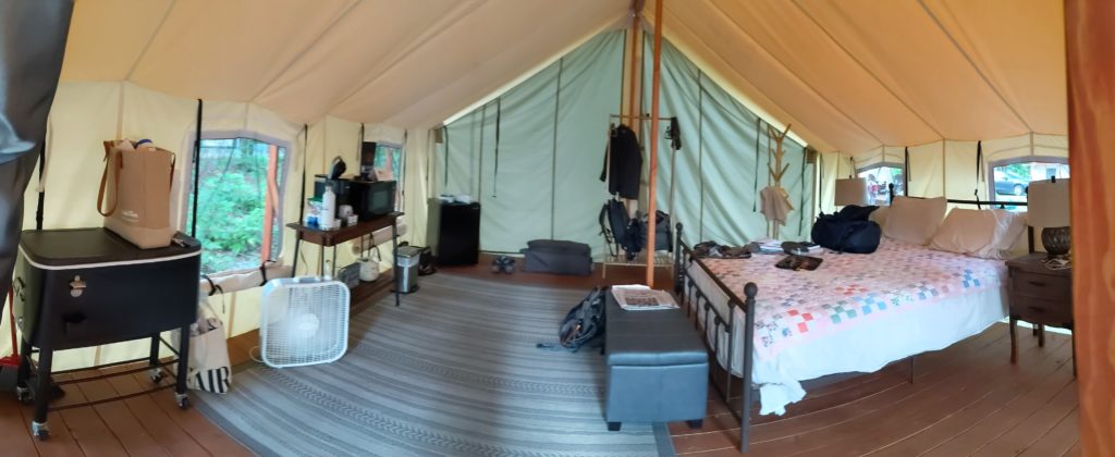 Panoramic view of Keen Lake Glamping Tent