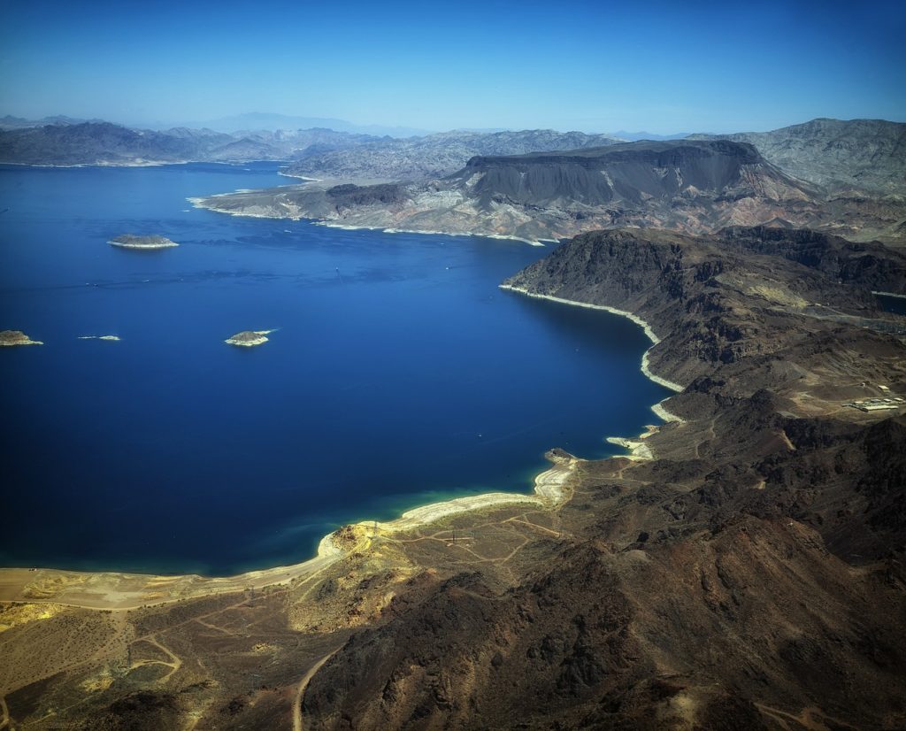 Lake Mead seen from overhead.