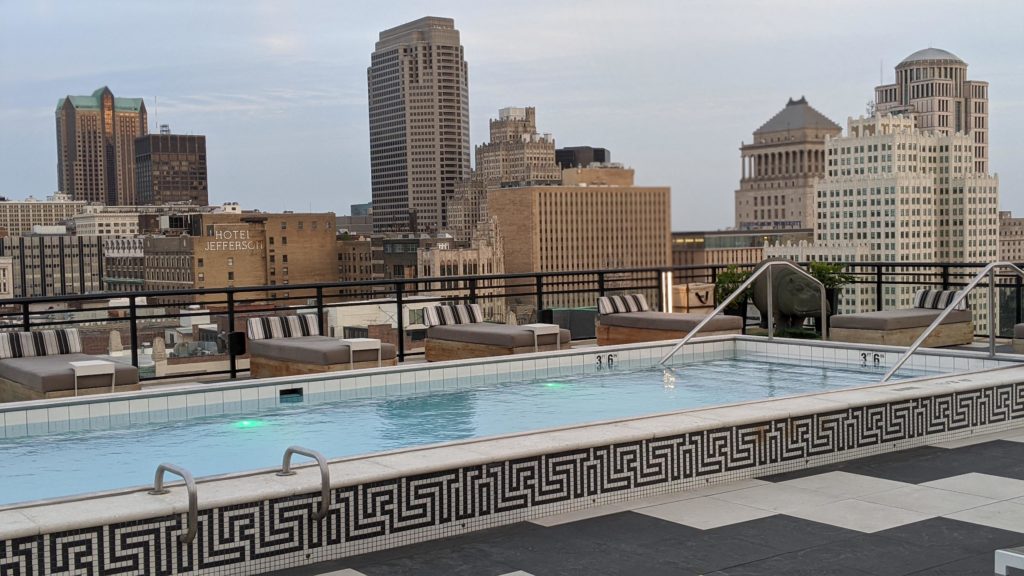 Rooftop pool at The Last Hotel in St. Louis