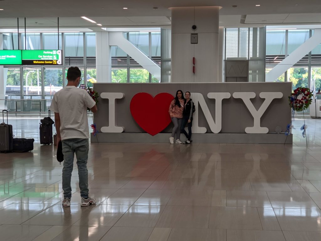 I Love NY selfie spot at LaGuardia Airport Terminal B