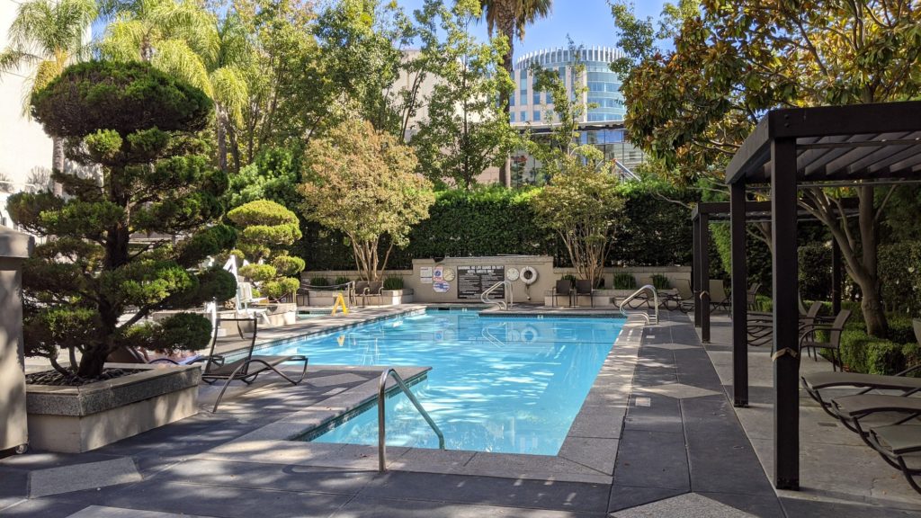 Pool and sundeck at the Hyatt Regency Hotel, Sacramento.