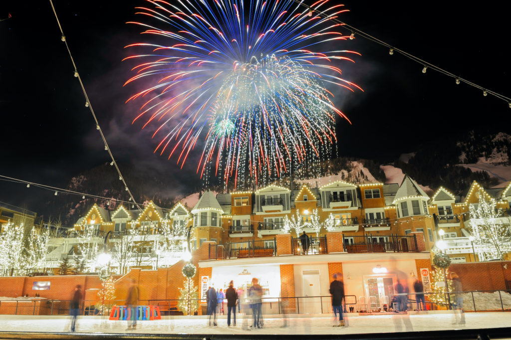 Fireworks over Aspen Mountain, Colorado