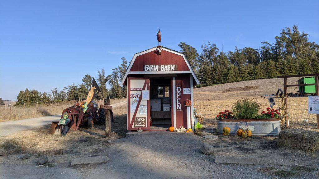 The honor farm stand at Farm Barn, outside Lagunitas.