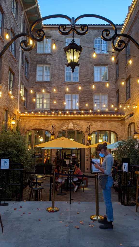 Entry of the historic Hotel Petaluma in Petaluma.