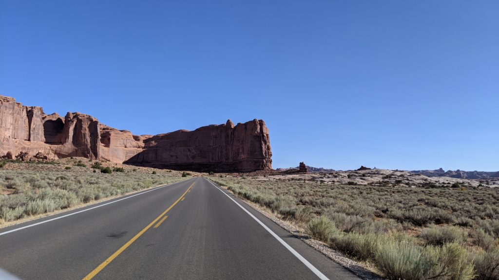 road approachng Devil's Garden in Arches National  Park