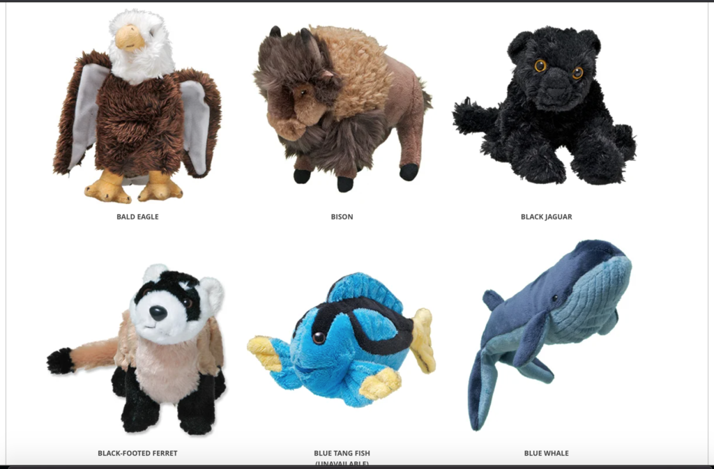 wildlife plush toys