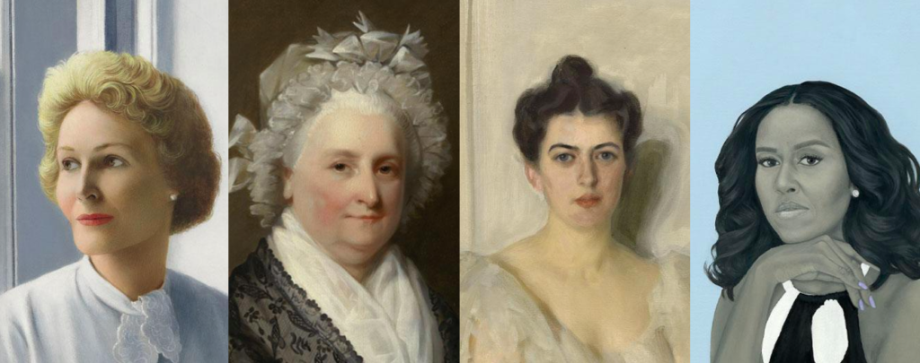 Four women's portraits from the National Portrait Gallery.