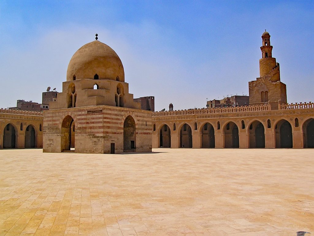 Courtyard of Ibn Tulun Mosque in Cairo, Egypt.