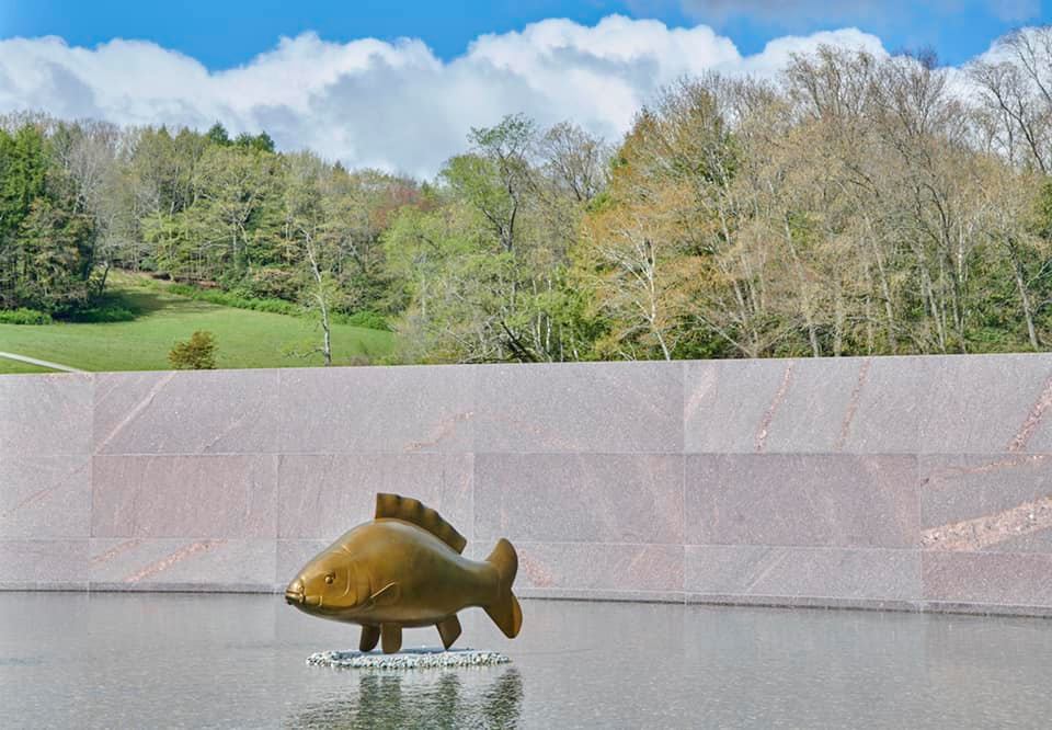 Outside fountain at the Clark Art Institute in Williamstown, Massachusetts