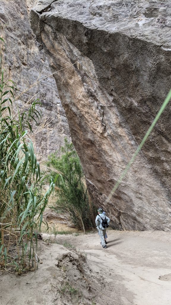 Hking through Santa Elena Canyon in Big Bend National Park, Texas