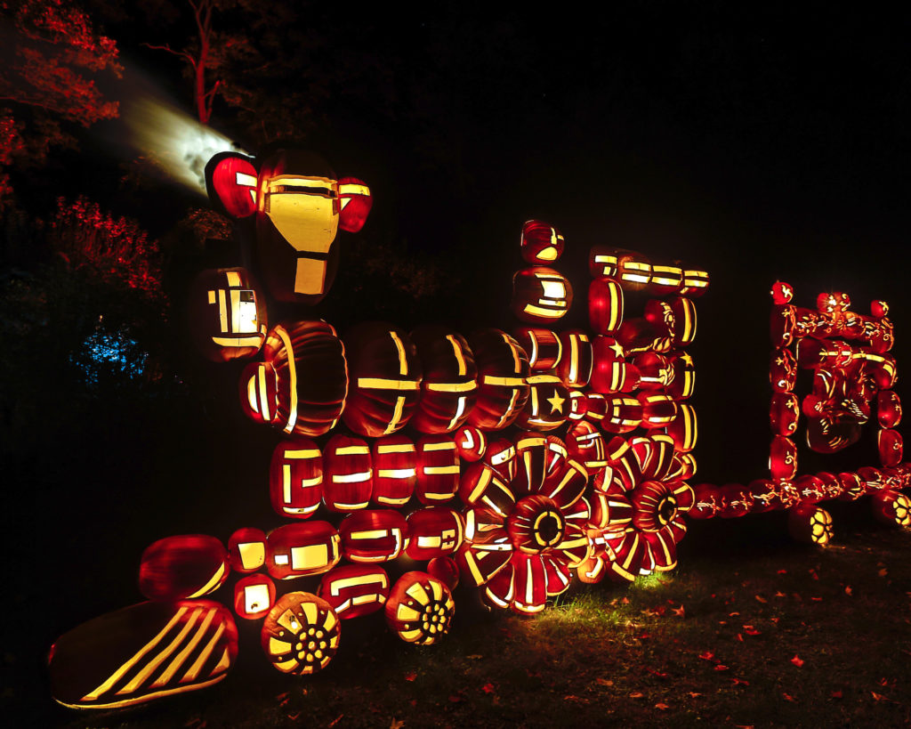 A steam train made out of pumpkins is only treat at the Great Jack O'Lantern Blaze