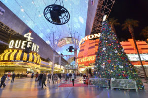 The Freemont Street Christmas tree in downtown Las Vegas. Photo by Bill Hughes/Las Vegas News Bureau