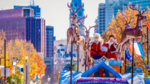 The Santa Float makes its first holiday appearance at Philadelphia's annual Thanksgiving Day Parade.