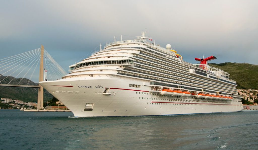 Carnival Vista cruise ship at port.