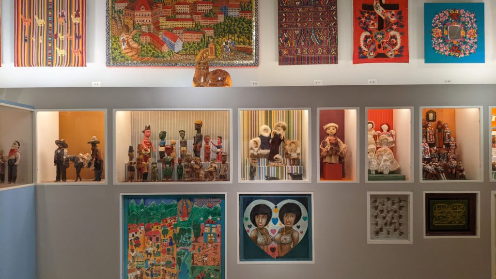 Embroideries, ceramic dolls, small figurines and folk paintings are a tiny part of the colorful folk art collection at the International Folk Art Museum.