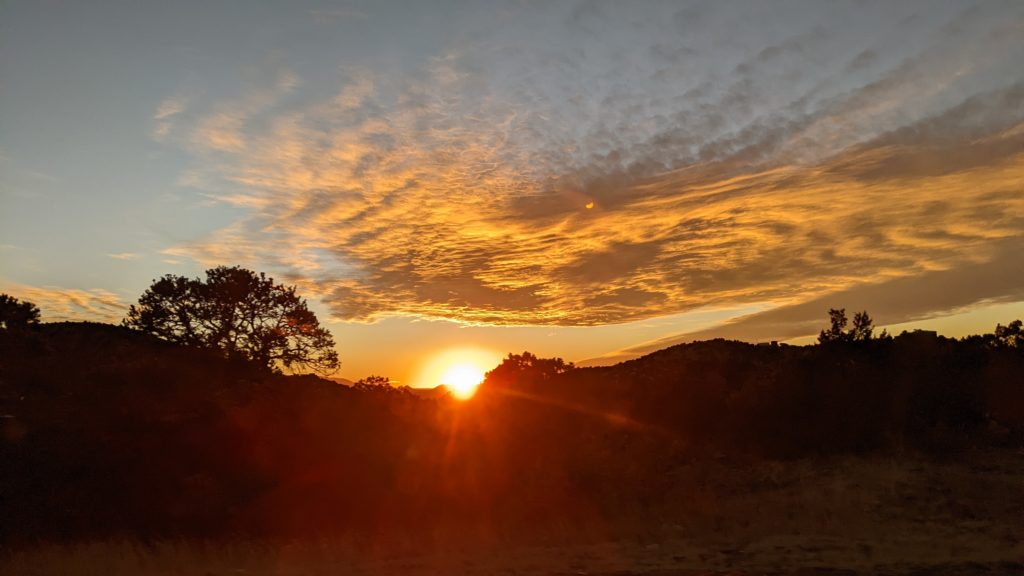 El Dorado region of south Santa Fe at sunset.