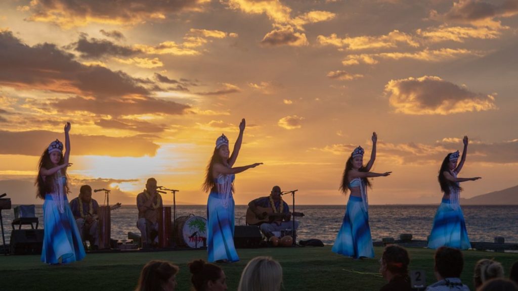 Hula dancers at the Luau at the Andaz Maui Hotel in Hawaii. Photo c. GayTravel.com